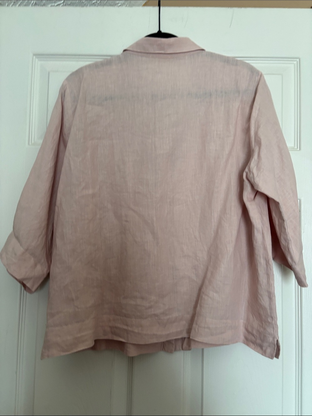 Eileen Fisher Soft Blush Linen Button-Front Shirt - Picture 3 of 3